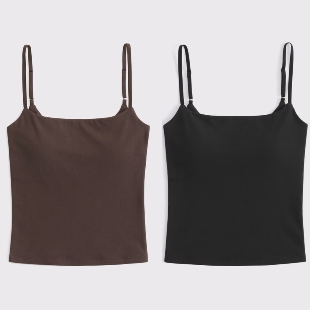Abercrombie 90’s Bra Free Cami- SET of 2! Black & Brown. Size Medium